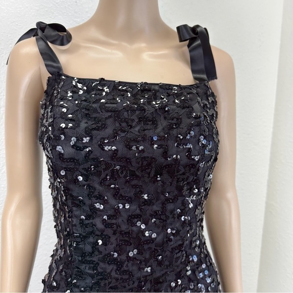 Vtg 80’s Gunne Sax Jessica M.Quintock Sequin Lace Satin party dress Whimsigoth - Picture 5 of 16